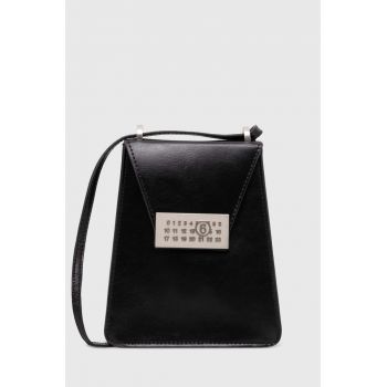 MM6 Maison Margiela poseta de piele Numbers Vertical Mini Bag culoarea negru, SB5WG0018