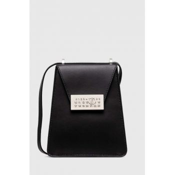 MM6 Maison Margiela poseta de piele Numbers Vertical Mini Bag culoarea negru, SB5WG0018