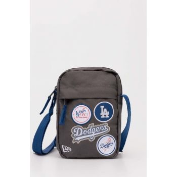 New Era borseta MLB LOS ANGELES DODGERS culoarea gri, 60358206