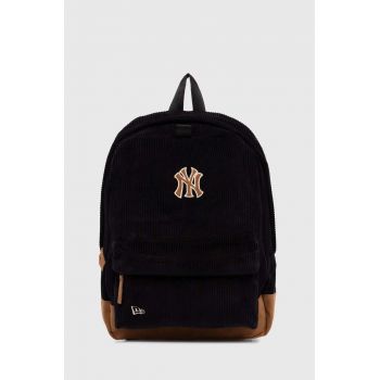 New Era rucsac din bumbac CORD NEW YORK YANKEES culoarea negru, mare, cu imprimeu, 60503797