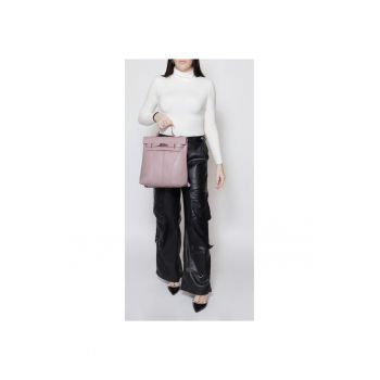 Rucsac convertibil de piele 32739 - Roz