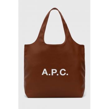A.P.C. geantă Ninon culoarea maro