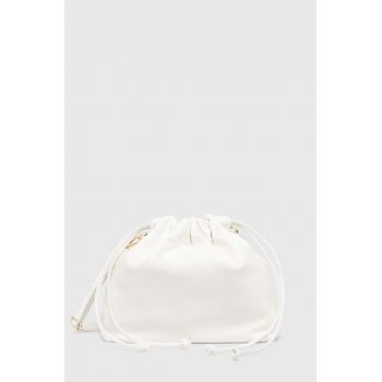Answear Lab poseta de piele culoarea alb