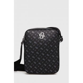 BOSS borseta de piele culoarea negru, 50523465