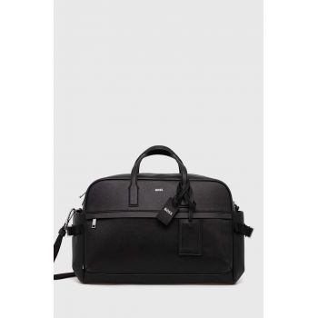 BOSS geanta de piele culoarea negru, 50523399