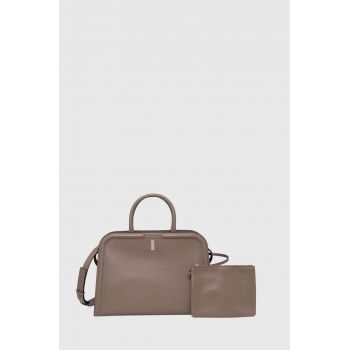 BOSS poseta de piele culoarea maro, 50513237