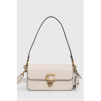 Coach poseta de piele Studio Baguette culoarea bej