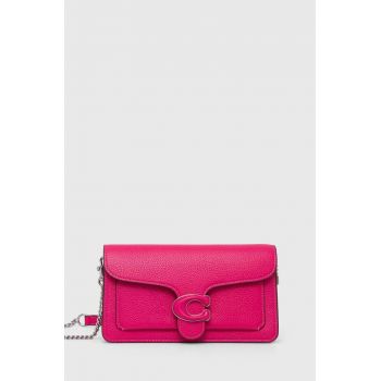 Coach poseta de piele Tabby Chain Clutch culoarea roz