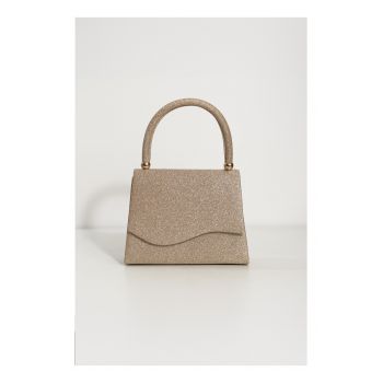 Geanta Giani mica aurie cu glitter si maner rotund