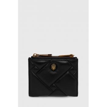 Kurt Geiger London portofel de piele KENSINGTON PUFF MN PURSE femei, culoarea negru, 2710800109