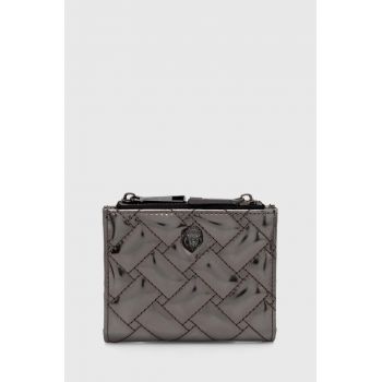 Kurt Geiger London portofel de piele MINI PURSE KENSINGTON femei, culoarea argintiu, 587264109