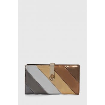 Kurt Geiger London portofel de piele SOFT WALLET KENSINGTON L femei, culoarea auriu, 2064065109