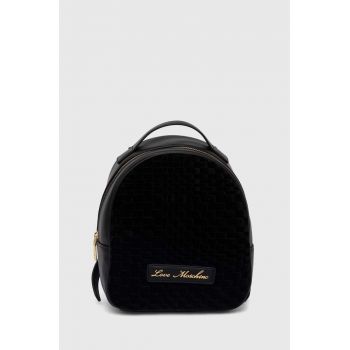 Love Moschino rucsac femei, culoarea negru, mic, neted, JC4133PP1LLK100A