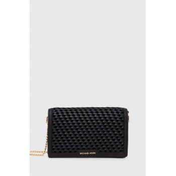MICHAEL Michael Kors poseta de piele culoarea negru, 32T4GJ6C8L