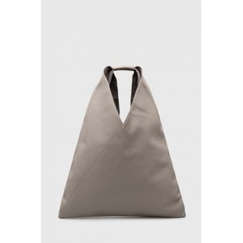 MM6 Maison Margiela poseta de piele culoarea gri, S54WD0039