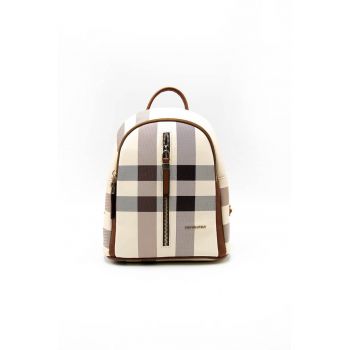 Rucsac de piele ecologica cu model in carouri