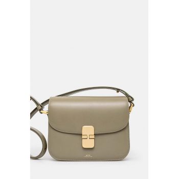 A.P.C. poseta de piele Sac Grace Small culoarea verde