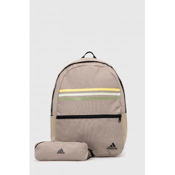 adidas rucsac Essentials culoarea bej, mare, modelator, IZ1896