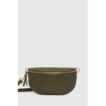 Answear Lab borseta de piele culoarea verde