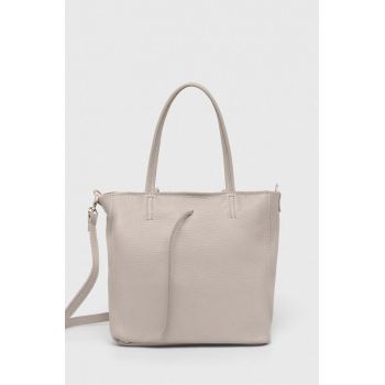Answear Lab poseta de piele culoarea gri