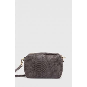 Answear Lab poseta de piele culoarea gri