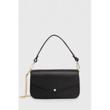 Answear Lab poseta de piele culoarea negru