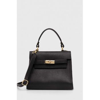 Answear Lab poseta de piele culoarea negru