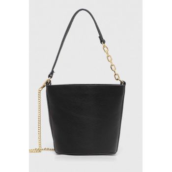 Answear Lab poseta de piele culoarea negru