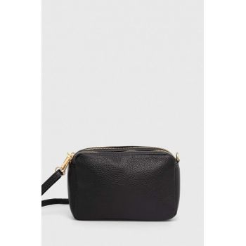 Answear Lab poseta de piele culoarea negru