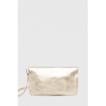 Answear Lab poseta piele culoarea auriu