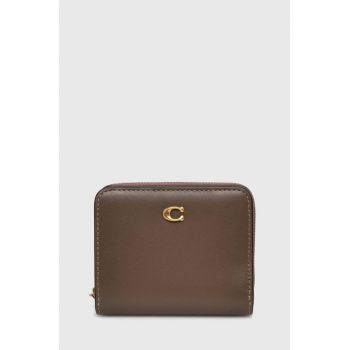 Coach portofel de piele femei, culoarea maro, CH814