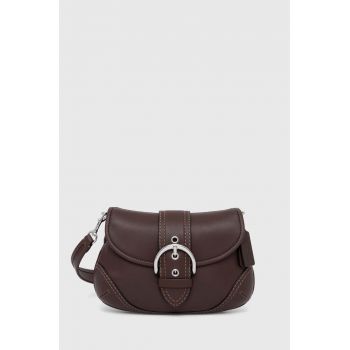 Coach poseta de piele culoarea maro