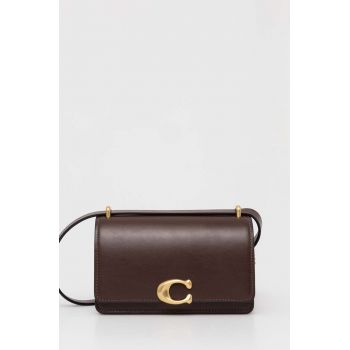 Coach poseta de piele culoarea maro, CV461