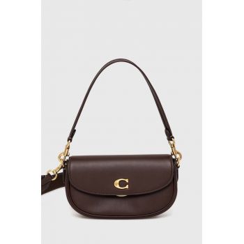 Coach poseta de piele Emmy 23 culoarea maro, CR667