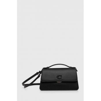 Coach poseta de piele Juno culoarea negru, CR707