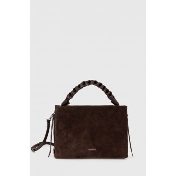 Coccinelle geanta de mana din piele intoarsa BOHEME SUEDE BIMATERIAL culoarea maro, E1 P6P 19 02 01