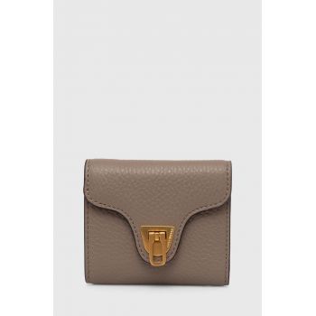 Coccinelle portofel de piele COCCINELLE BEAT SOFT femei, culoarea bej, E2 MF6 11 B8 01