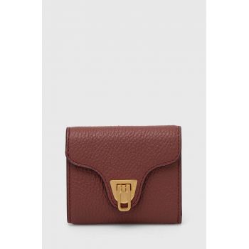 Coccinelle portofel de piele COCCINELLE BEAT SOFT femei, culoarea maro, E2 MF6 11 B8 01