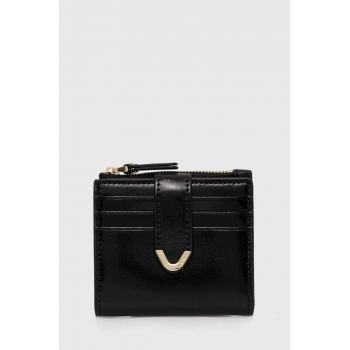 Coccinelle portofel de piele COCCINELLEDEW SHINY CALF femei, culoarea negru, E2 RTP 11 F7 01