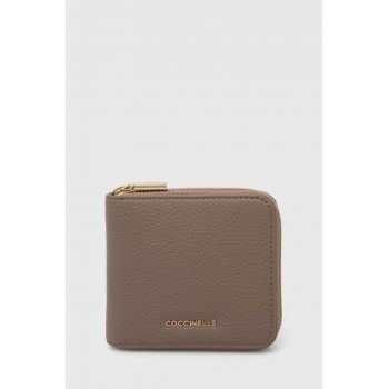 Coccinelle portofel de piele METALLIC SOFT femei, culoarea bej, E2 MW5 11 E2 01