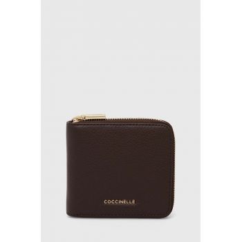 Coccinelle portofel de piele METALLIC SOFT femei, culoarea maro, E2 MW5 11 E2 01