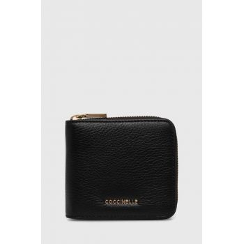 Coccinelle portofel de piele METALLIC SOFT femei, culoarea negru, E2 MW5 11 E2 01
