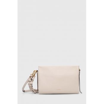 Coccinelle poseta de piele BOHEME GRANA DOUBLE culoarea bej, E1 M50 19 02 01