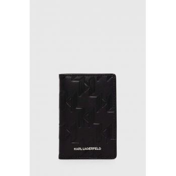 Karl Lagerfeld carcasa din piele culoarea negru, 245M3205