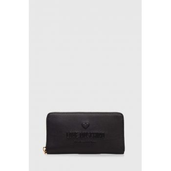 Love Moschino portofel de piele femei, culoarea negru, JC5629PP1LL1000A