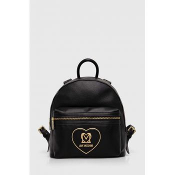 Love Moschino rucsac femei, culoarea negru, mic, neted, JC4123PP1LLB0000