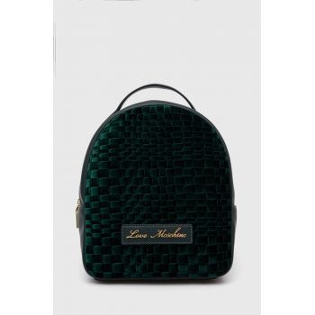 Love Moschino rucsac femei, culoarea verde, mic, neted, JC4133PP1LLK100A