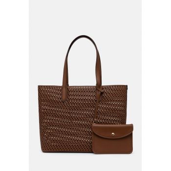 MICHAEL Michael Kors poseta de piele culoarea maro, 30T4GZAT4L