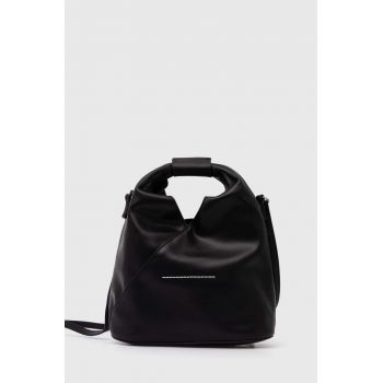 MM6 Maison Margiela poseta de piele culoarea negru, SB6WD0026