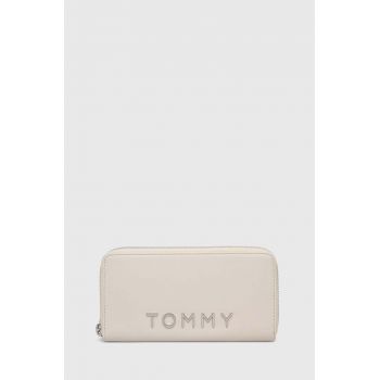 Tommy Jeans portofel femei, culoarea bej, AW0AW16389